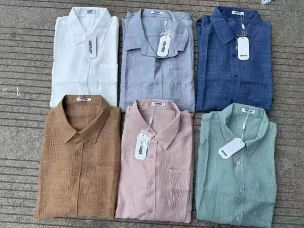 A total of 2,400 pieces Cotton and linen men's shirt